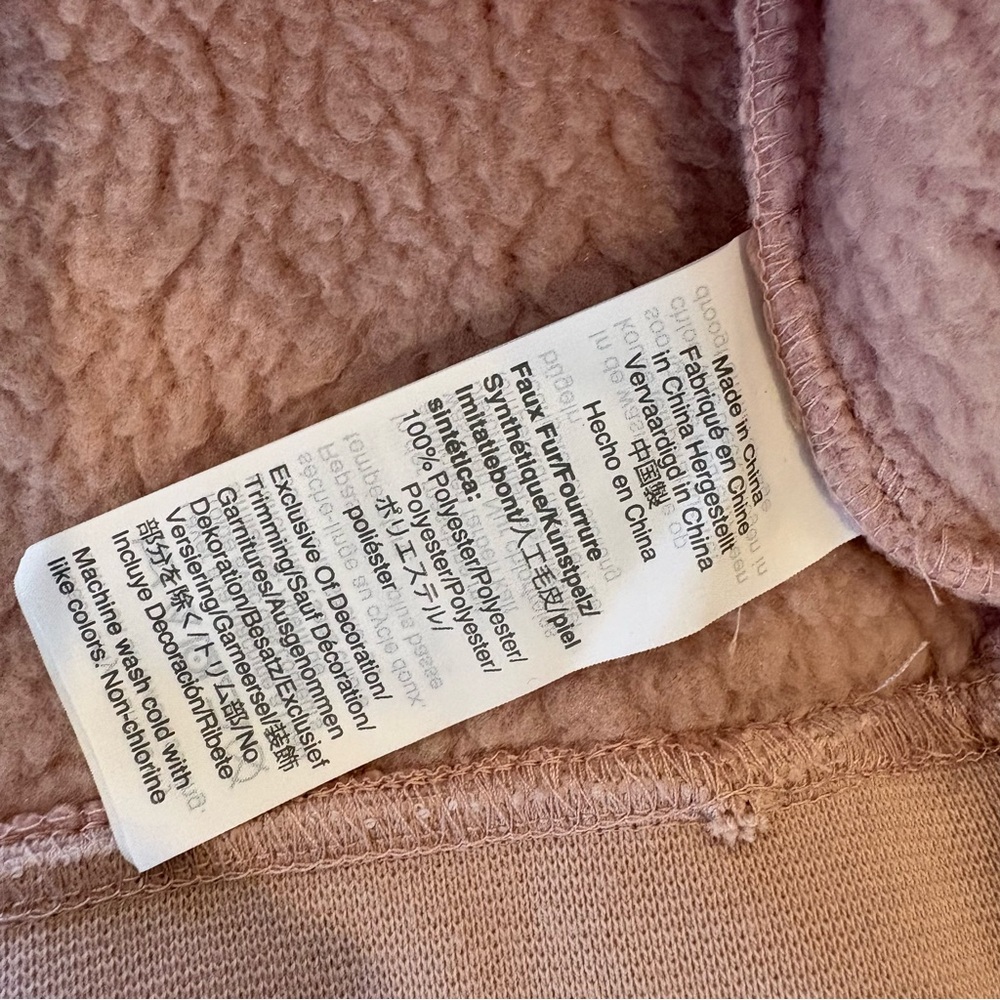 J Crew Polartec® Sherpa Vintage Fleece Half-Zip Hoodie Dark Mauve Size Medium - Picture 10 of 11